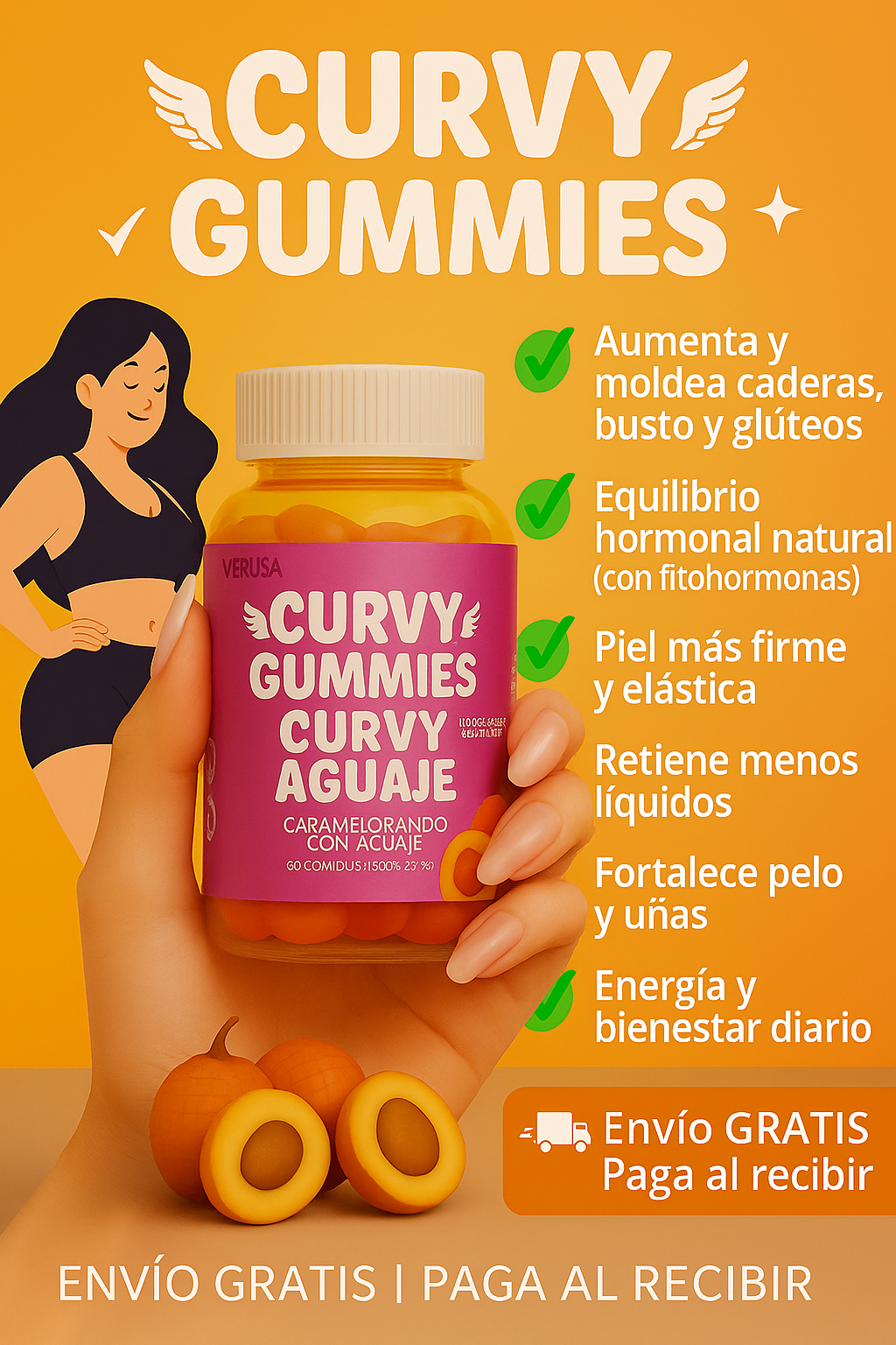 🍑 Curvy Gummies™ | El Secreto Natural para unas Curvas de Ensueño